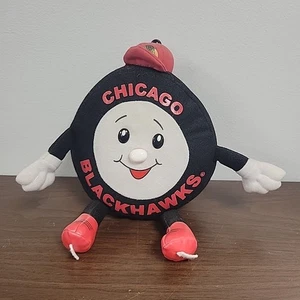 Vintage Chicago Blackhawks NHL Hockey Sports Head Puck Plush - Picture 1 of 6