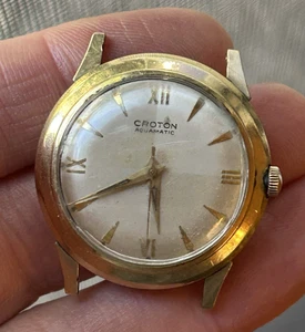 Vintage Croton Aquamatic Men’s Watch 10K GF Stainless Repair - Picture 1 of 6