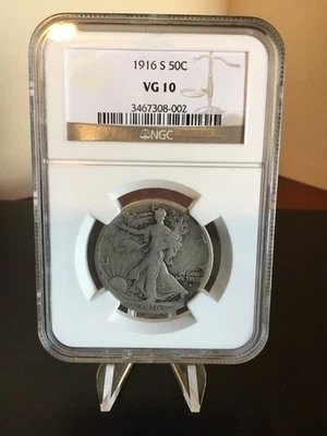 1916-S Walking Liberty Half Dollar, NGC VG-10 - Image 1 of 3