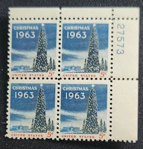 US Scott 1240 - Christmas - MNH - 1963 Issue - Plate Block of 4 - Picture 1 of 1