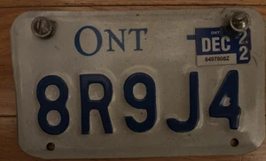 Placa de matrícula de motocicleta Ontario con pernos - coleccionable B-15 - Imagen 1 de 3