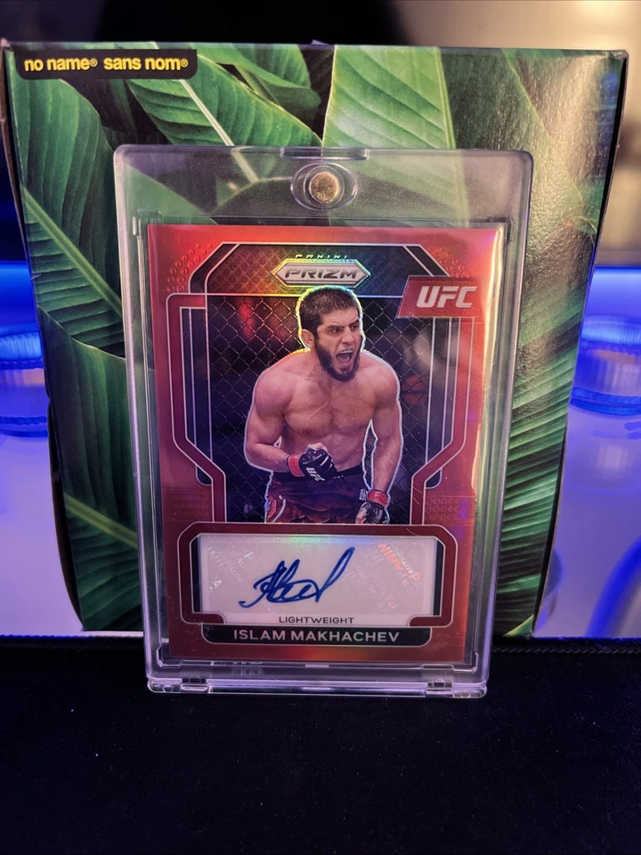 2022 PANINI PRIZM UFC SIGNATURES RED PRIZM ISLAM MAKHACHEV /99 AUTO!! - Image 1 of 2