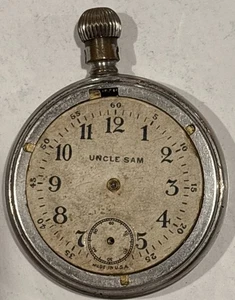 Vintage Uncle Sam Pocket Watch Not Working Repair Parts Watch - Picture 1 of 7