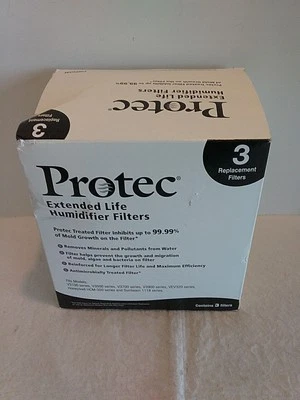 Protec Humidificador Filtros Humidificadores de Niebla Fría PWF2AM Vida Extendida Paquete de 3 PWF2 Foto 1 de 4