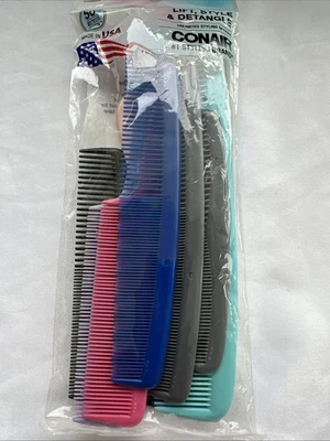 Conair Style, Lift and Detangle Combs, Assorted Colors, 12-Piece Set - Image 1 of 4