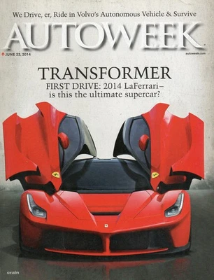 Autoweek June 23 2014 Ferrari LaFerrari Volvo Self-Driving Cars Daniel Ricciardo - Image 1 of 2