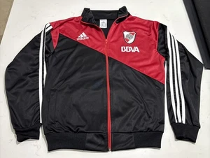 Adidas River Plate Zip Up Herren Schwarz Rot Fußball Pullover Climalcool Größe M - Bild 1 von 10