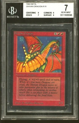Magic MTG Beta Shivan Dragon BGS 7 - 9 8 7 6 LIGHTLY PLAYED LP - Image 1 of 2
