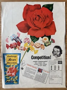 Vintage Cadburys Rosen Pralinen Wettbewerb Harry Wheatcroft Rose - Bild 1 von 2