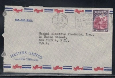 BERMUDA Commercial Cover Hamilton to New York City 3-10-1952 Cancel - Image 1 of 2
