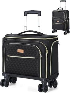 New- Expandable Carry on Luggage with 4 Removable Spinner Wheels Black - Picture 1 of 5