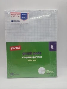 Staples Graph Pads 8.5" x 11" Graph White 50 Sheets/Pad 18606 - Picture 1 of 5