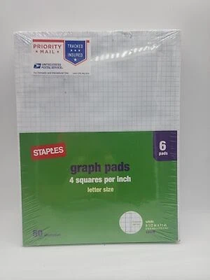 Staples Graph Pads 8.5" x 11" Graph White 50 Sheets/Pad 18606 - Image 1 of 4
