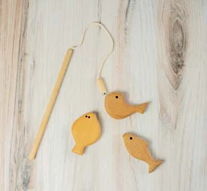 Wooden Magnetic Fishing Game for Kids set #1 , small - Picture 1 of 2