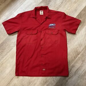 Dickies Button Up RCC Red Button Down Work Shirt Size M