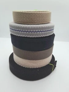 20mm Canvas 100% Cotton Wide Bag Strap Belt Webbing Thick Fabric Handle - Picture 1 of 9