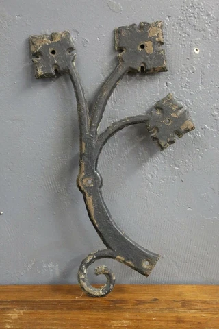 ornate cast iron fence finial gate door trim ornament flower gothic antique old Cover