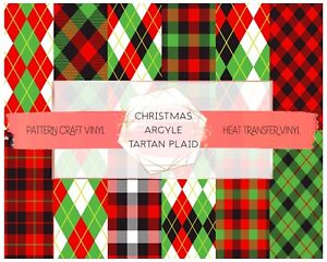 Argyle Tartan Plaid Pattern HTV & Adhesive Craft Vinyl Siser | Oracal