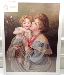Victorian Lithograph Print Picture "Tender Moments" Mother And Baby Child 12X16 - Picture 1 of 5