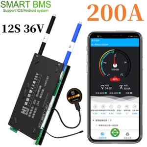 Lifepo4 12S 36V 200A Smart BMS Board Common Port with Balance+ Bluetooth Module - Picture 1 of 12