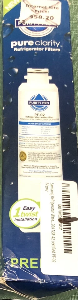 DA29-00020B Samsung Refrigerator Water Filter HAF-CIN/EXP Purity Pro PF-02  - Image 1 of 4