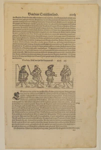 ADEL Obotriten Original Textblatt mit 1 Holzstich um1570 Fürsten Grafen Herkunft - Bild 1 von 7