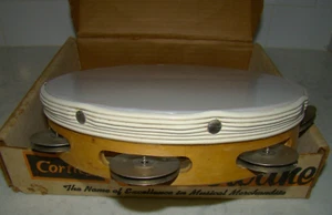Pandereta vintage Cortley de 8" de una fila en caja original - Imagen 1 de 9