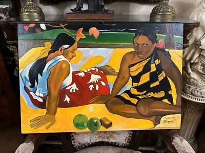 Paul Gauguin - Increíble lienzo al óleo - Firmado - Estampado Foto 1 de 4