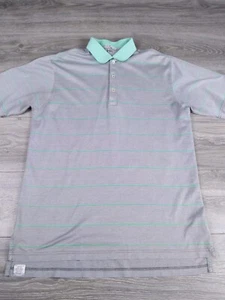 Peter Millar Herren Poloshirt Gr. M Baumwolle grau grün gestreift - Bild 1 von 8
