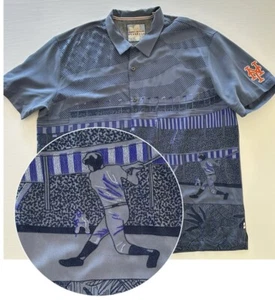 New York Mets Tommy Bahama Button Down Embroidered Silk Shirt 3XL Baseball - Picture 1 of 18