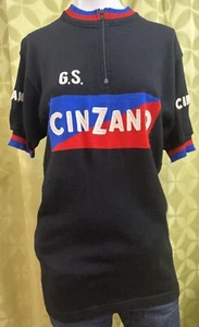 L Pure Merino Wool CINZANO Cycling Jersey ALESSANDRO ITALY Beautiful Condition - Picture 1 of 7