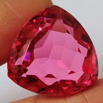 Trillion Cut 82+ Ct Pink Tourmaline Faceted For Pendant Making Loose Gemstone - Image 1 of 4