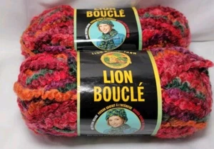 Lote de 2 madejas marca León Boucle paleta color #213 hilo 2,5 oz arco iris - Imagen 1 de 7