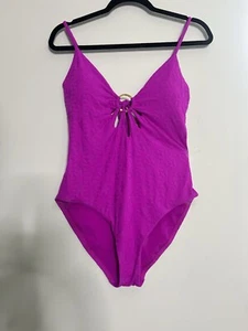 Traje de baño TRINA TURK rosa brillante Joplin 1 pieza anillo recortado talla 10 nuevo con etiquetas dopamina - Imagen 1 de 8