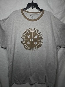 Champion Ringer Classic T Shirt 2XL Rec Club Intramural Sports Oxford Gray - Picture 1 of 10