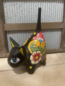 Black Cat Feline Home Kitchen Patio Garden Dogs Cat Pottery Decor Home Decors - Picture 1 of 6