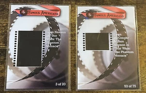 Two (2) 2021 Famous Americans STAR WARS: Phantom Menace 35mm Film Clip Cards! - Picture 1 of 4