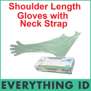 BAINBRIDGE SUPER SENSITIVE DISPOSABLE SHOULDER LENGTH GLOVES WITH NECK STRAP - Picture 1 of 2