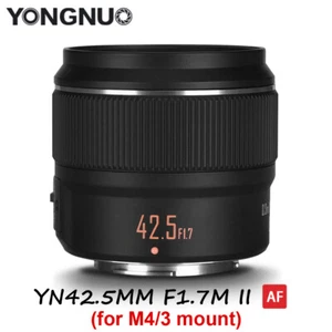 YONGNUO YN42.5mm F1.7M II Auto Focus Prime Lens for Panasonic Olympus M4/3 Mount - Picture 1 of 9