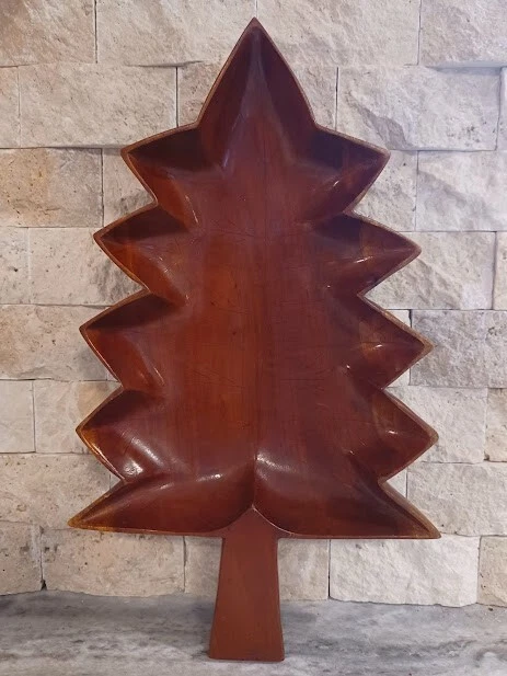 Cuenco de madera en forma de árbol / bandeja para servir Foto 1 de 4