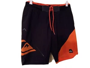 Quicksilver SZ 32 X 19 AG47 Black Orange Boardshort - Picture 1 of 12
