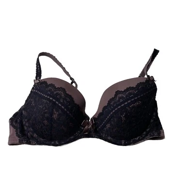 Adore Me Lightly Padded Underwire Bra Lace Womens Pink Black Size 36C - Image 1 of 4