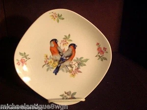 Vintage Richard Ginori Porcelain Bird Plate #1 Bullfinch - Picture 1 of 3