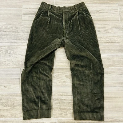 Vintage Willis & Geiger Corduroy Olive Green Field Pants Made in USA Size 36x30 - Image 1 of 4