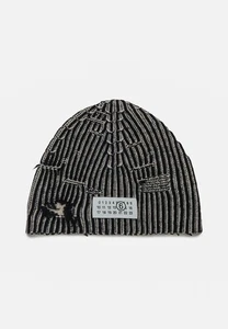 MAISON MARGIELA Cappelli Unisex Nero Berretto di lana Berretto in lana a coste a - Imagen 1 de 4