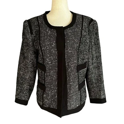 Chaqueta de tweed Narciso Rodriguez negra/gris para mujer talla mediana | 53-9 Foto 1 de 4