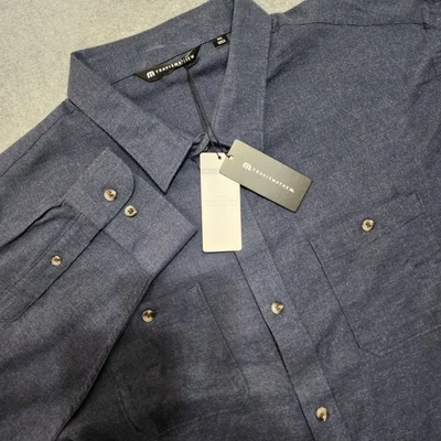 New Travis Mathew Cloud Blue Flannel Lightweight 100% Cotton Shirt Large 1MX435 - Image 1 of 4