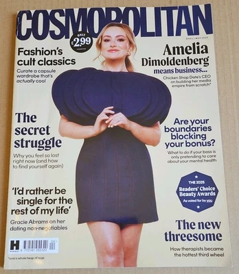 Cosmopolitan UK Magazine April May 2025 Amelia Dimoldenberg Chicken Shop Date - Image 1 of 4