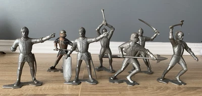 Lot of 6 Marx Toys Medieval Silver Knights 1964 - Image 1 of 4