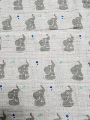 Aden + Anais Swaddle Blanket White with Gray Elephants 40" X 40" - Image 1 of 4